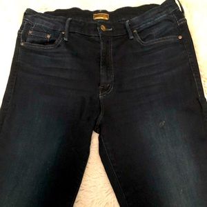 MOTHER denim~high waisted frayed ankle skinny jean